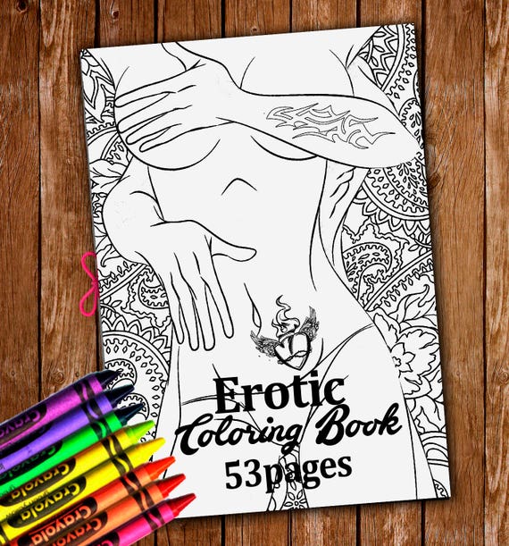 53 Pgs Adult Coloring Bookpinup Girl Artworkpinup