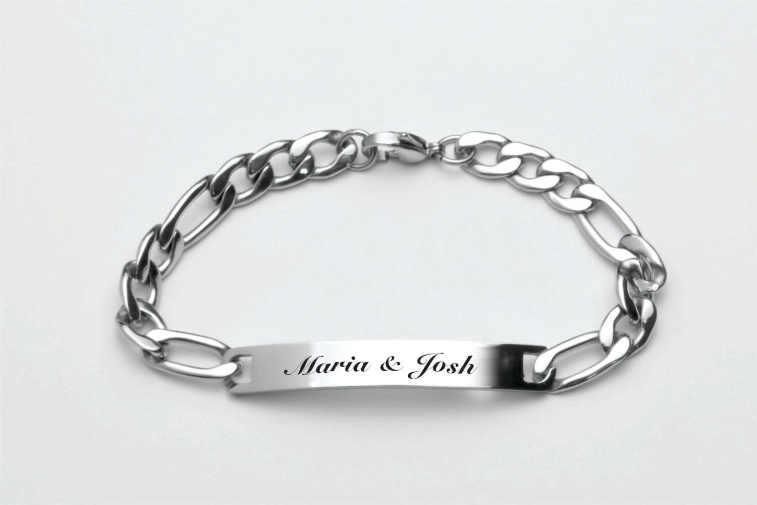 Personalized Silver Ladies ID Bracelet Custom Engraved Free