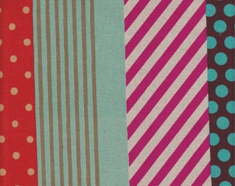 Kokka Japanese Imported Echino Multi Stripe Canvas - Half Yard