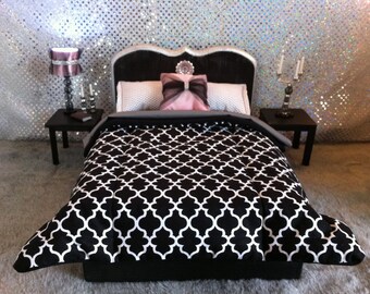 Doll Furniture for Barbie / Monster High / Fashion Royalty Dolls- Royal Flair Bed