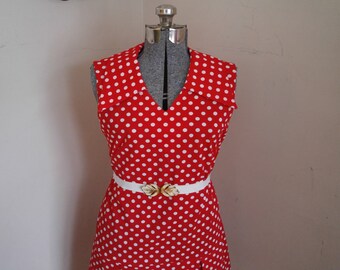 Red Polka Dot Dress Adorable 1960's go go dress