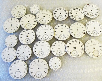1 Vintage Porcelain or Ceramic Waltham, Or Am Waltham, Pocket Watch Dial Watch Parts, For Jewelry, Steam punk Art Gear 3E173