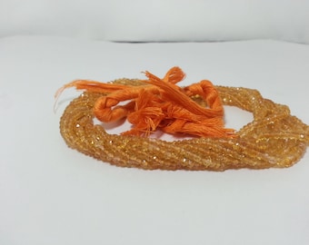 Natural Citrine Faceted Rondelle Beads | Citrine Beads | Yellow Beads | Orange Beads | Gold Beads | Citrine Rondelle Beads | Citrine Faceted