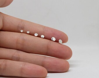 2mm 3mm Tiny Dot Sterling Silver Stud Earrings minimalist stud earrings, everyday earrings, tiny circle earrings, Nail, circle, button