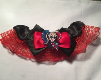 DC Harley Quinn Wedding Garter - Handmade