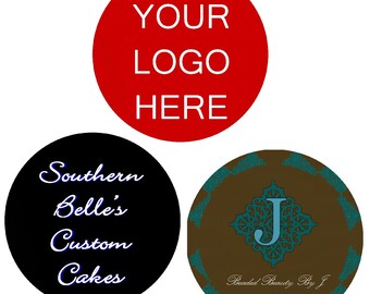 Edible Logo cupcake topper-edible logo cake, cookie topper ED205JPW-edible cake decoration-custom personalized edible printed cake topper