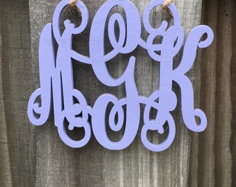 Car Charm, Rear view mirror script font monogram hanger, Painted monogram, car monogram, hanger for mirror, wood monogram, Car Charm
