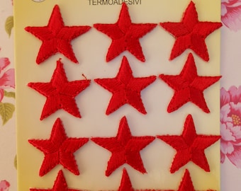 Iron on Red Stars Embroidered Patches 12pcs