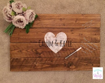 personalised Wedding Guest Board Keepsake alternative guest/advice book boho rustic shabby chic vintage