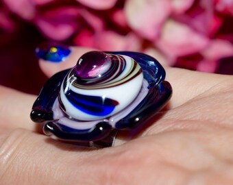 JetArt,jewelry,lampwork,ring,glass,nail art ring 17 18 19,pendant,interchangeable,stainless steel,green,purple,blue,color,sieraad,glass top