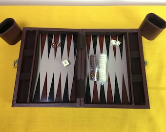 Vintage Backgammon Travel Set, Complete Set