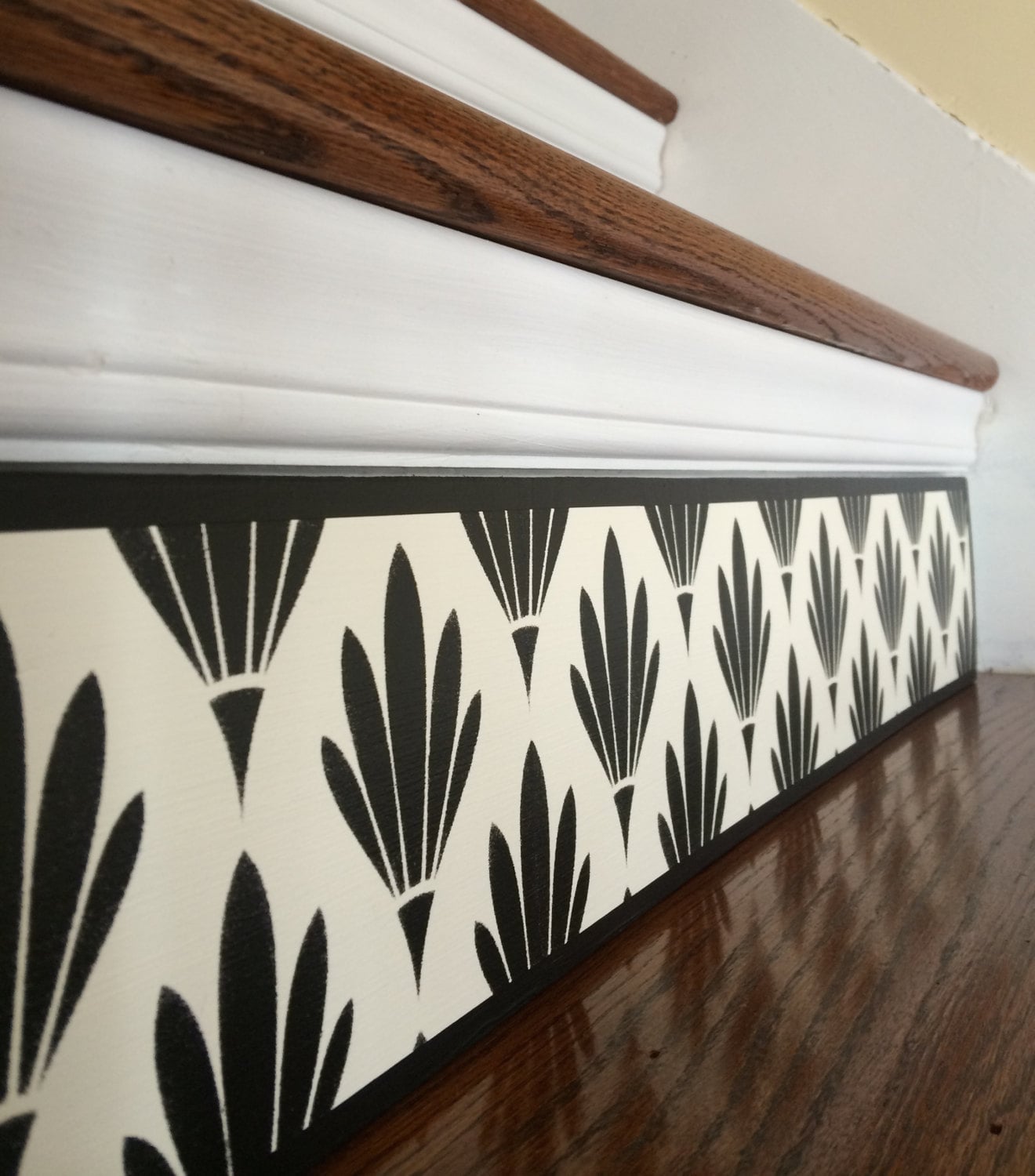 Black White Art Deco Alternative to Stair Riser Decals