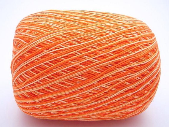 Free Ship Variegated Orange Size 10 Crochet Cotton Thread Yarn Knitting ...