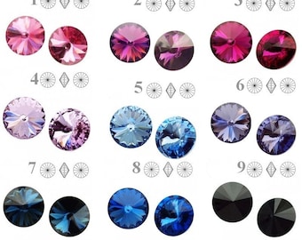 1122 Swarovski Crystal Rivoli 12mm perfect for earwires and pendants