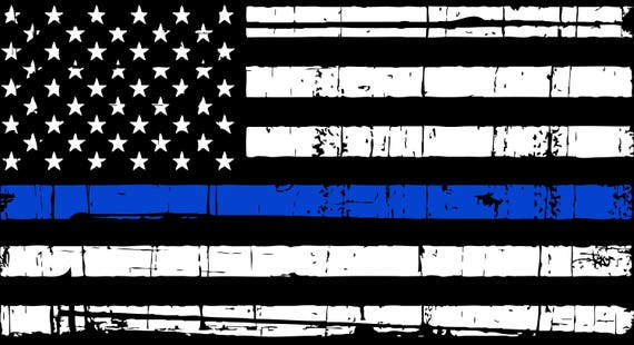 Distressed Thin Blue Line American Flag SVG Digital Files