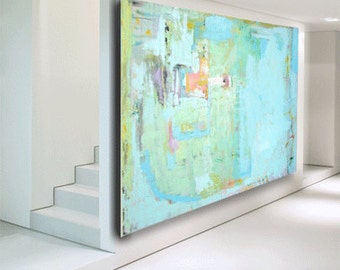 abstract painting blue painting blue abstract art original painting "custom painting" fine art painting 60 x 40 huge art by Cheryl Wasilow