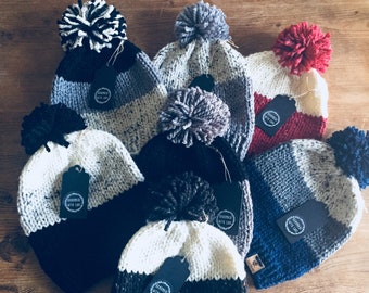 Toboggan Hat - Hand knit Hat