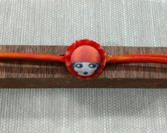 Orange flapper girl choker
