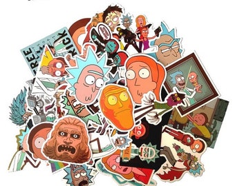 35Pcs/bag American Drama Rick and Morty Funny Sticker Decal For Car Laptop Bicycle Motorcycle Notebook Waterproof Stickers