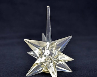 Vintage Lucite Christmas Star, 3 Dimensional Christmas Light Cover, Large Lucite Star Tree Topper