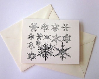 Snowflake Note Cards Set of 10 with Matching Envelopes
