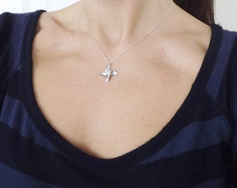 Silver Pinwheel Necklace Sterling silver