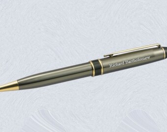 Personalized Engraved Ballpoint Pen custom engraved Gunmetal 3333B for groomsmen, father, graduation, executive gifts