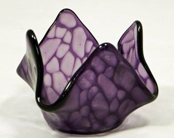 Purple Fused Glass Votive