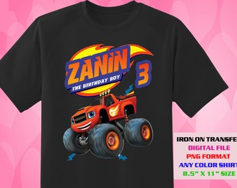 Blaze And The Monster Machines Iron On Transfer , Blaze DIY Boy Birthday Shirt , Blaze DIY Transfer , Blaze Printable , Digital Files