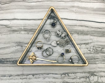 Ring Dish, Jewelry Dish, trinket dish, Triangle Ring Dish, geometric decor, Jewelry Tray, Triangle, Jewelry Storage, Vanity Dish, gold decor