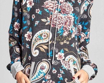 Black Paisley Hoodie