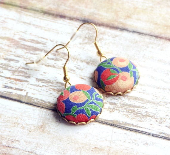 Liberty earrings, Colorful earrings, Multicolor earrings, Flower earrings, Liberty jewelry, Summer trends, Gift under 30, Stainless steel