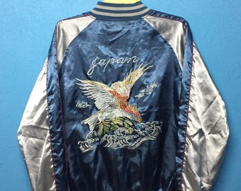 Rare !! Vintage des années 90 sukajan souvenir veste style belle conception du Japon