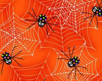 170083 Orange Spiders on Web (glows in the dark), Fangtastic by First Blush Studio