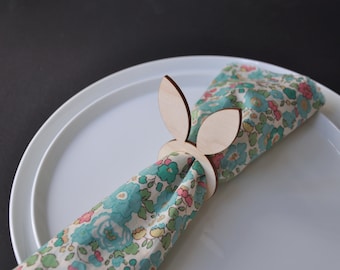 4 x Easter Bunny napkin rings, plywood laser cut serviette ring