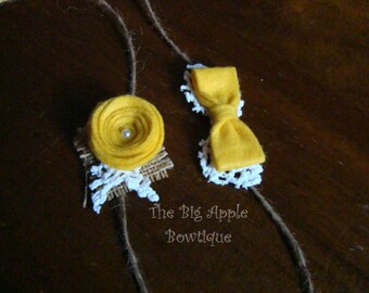 Dainty newborn tieback set