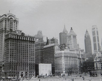 Outstanding 1950's New York Skyline Central Park Snapshot Photo - Free Shipping
