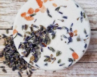 Lavender Pink Himalayan Bath Bomb /// SLS Free. Colorant Free. Lavender Bud Botanicals. Kid safe. Spa Gift.