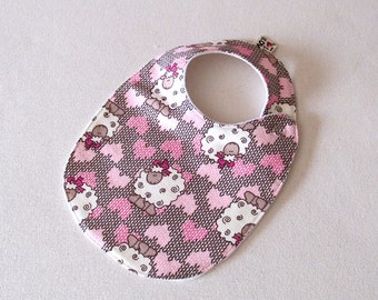 Happy lambs TODDLER Bib , Girl Bib, Pink Baby Shower Gift, Trendy Bib Pink Bib, Absorbent Bib, baby shower gift, TODDLER girl bib