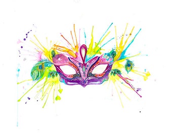 Originale Malerei von Buttafly ( Vanessa Brünsing ) - Mardi Gras Maske - 2016 - Malerei - 42 x 56 cm - 16,53" x 22,05" - Kunstwerk