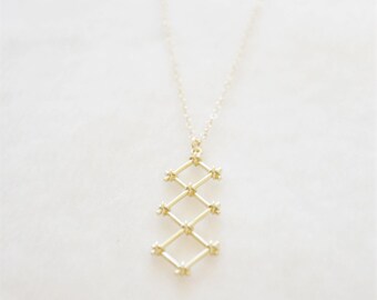 Gold Trellis Necklace/ Modern Necklace/ Geometric Necklace/ Minimal Necklace/ Layering Necklace/ Simple Necklace/ Dainty Gold Necklace