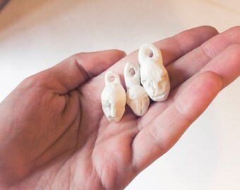 White Ceramic Buttons, Porcelain Buttons, Ceramic Miniature