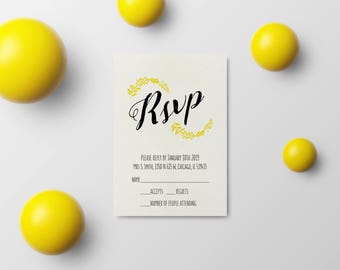 Wedding Invite Rsvp Template, Wedding Announcement Rsvp, Printable Wedding PDF, Editable Wedding Card, Instant Download, #03-PWy RSV