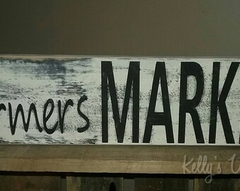 Farmers Market Sign Wall Decor Kitchen Decor Farmhouse Country Decor Primitive Rustic