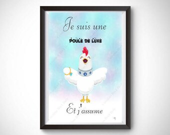 Illustration print, Houndstooth luxury, humor, decoration wall, to download and print yourself