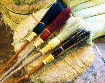 Child Size Witch Broom in your choice of Natural, Black, Rust or Mixed Broomcorn