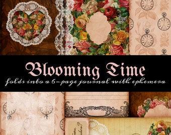 One Page Journal - Blooming Time 3 - great for junk journals, hybrid journals or mini albums