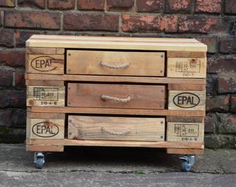 Industrial pallet 3 dresser drawer