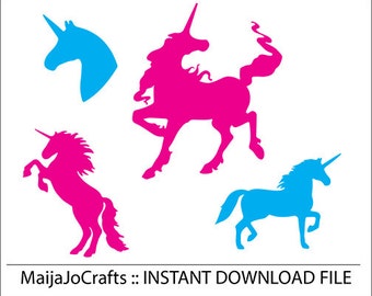 Download split unicorn Monogram SVG cutting file dxf file Cricut