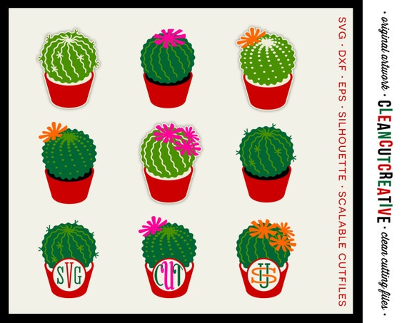 Download SVG Cactus svg Monogram Frames svg Succulent Designs DXF EPS